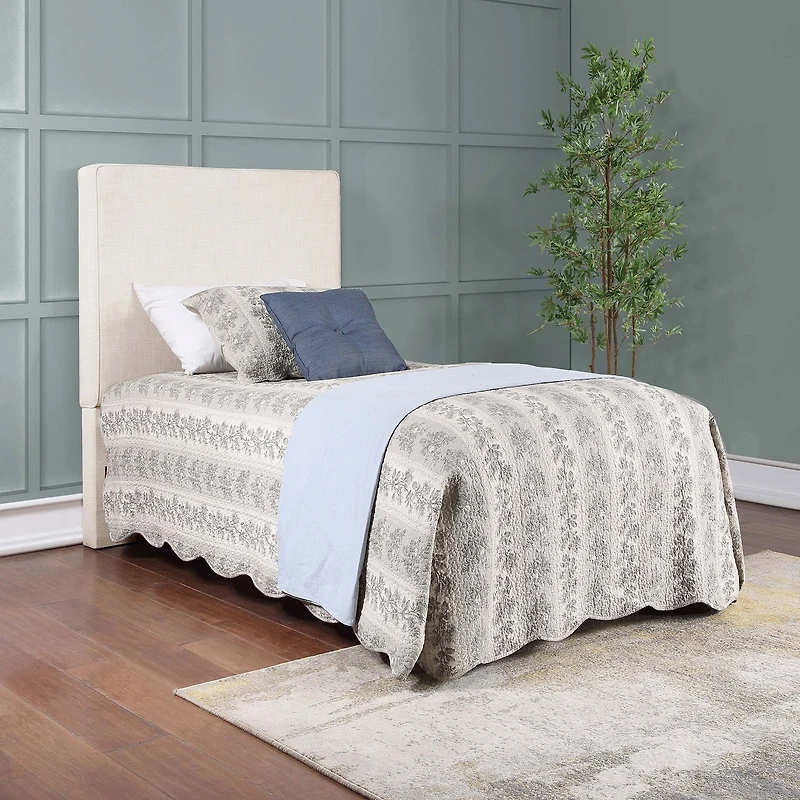 Kosmo Self-Welt Upholstered Twin Panel Headboard in Sand