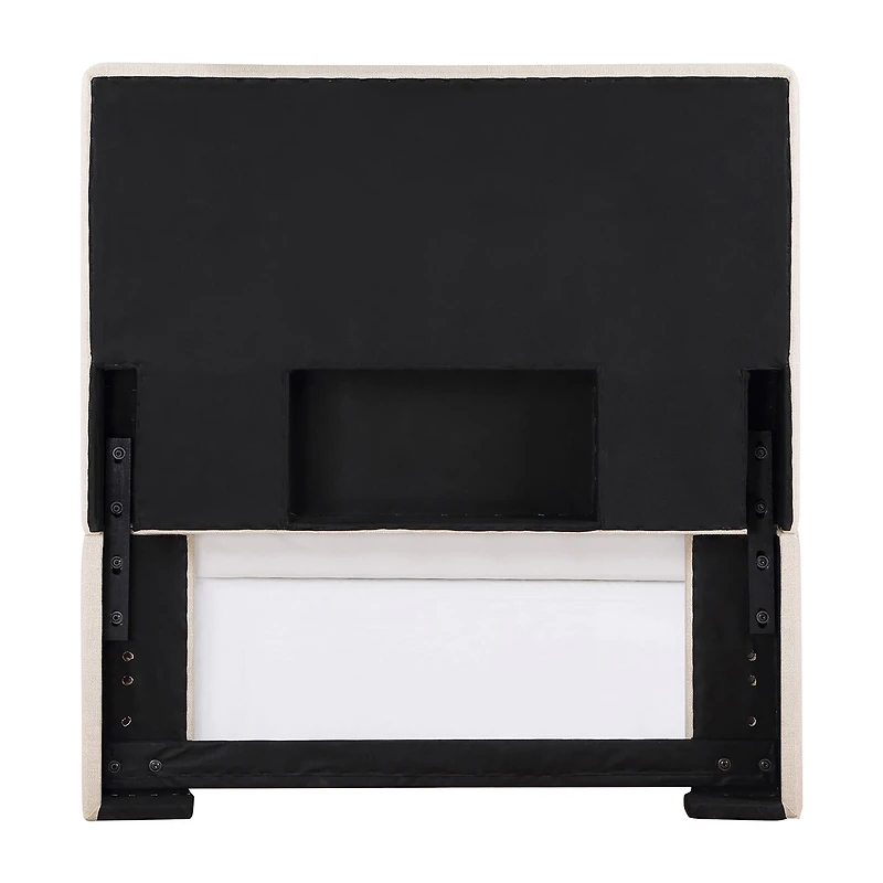 Kosmo Self-Welt Upholstered Twin Panel Headboard in Sand