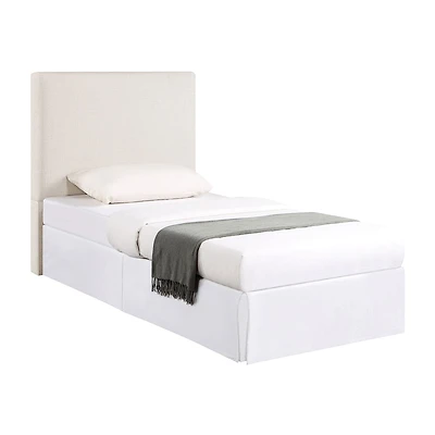 Pirro Smooth-Edge Upholstered Twin Panel Headboard in Sand