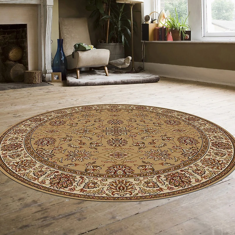 Radici Como Kashan Traditional Oriental Indoor Round Area Rug