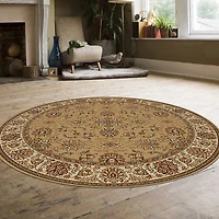 Radici Como Kashan Traditional Oriental Indoor Round Area Rug