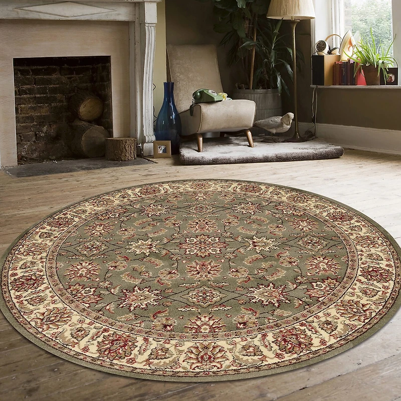 Radici Como Kashan Traditional Oriental Indoor Round Area Rug