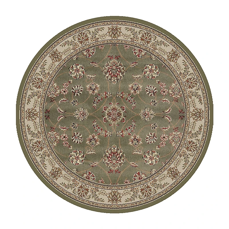 Radici Alba Motiff Traditional Oriental Indoor Round Area Rug
