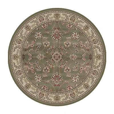 Radici Alba Motiff Traditional Oriental Indoor Round Area Rug
