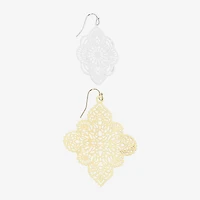 Bijoux Bar Two Tone Filigree Womens 2 Pair Earring Set