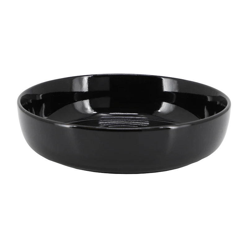 Elama Duncan 18 Piece Black 18-pc. Porcelain Dinnerware Set