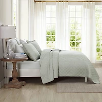 Laura Ashley Oxford Stripe Quilt Set