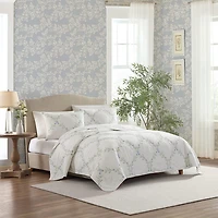 Laura Ashley Floral Embroidery Quilt Set