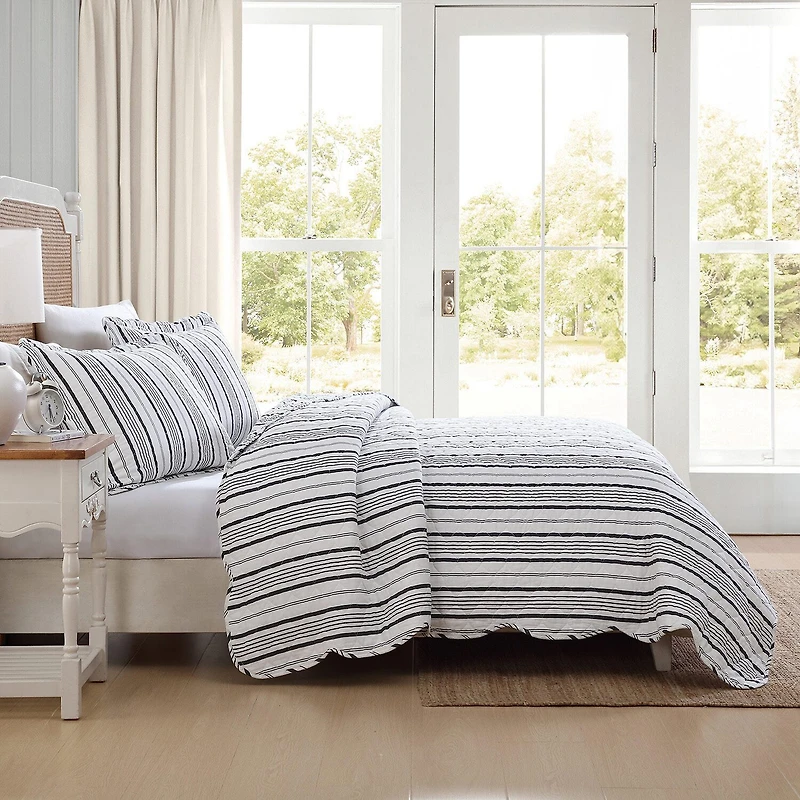 Laura Ashley Stripe Perfection Quilt Set