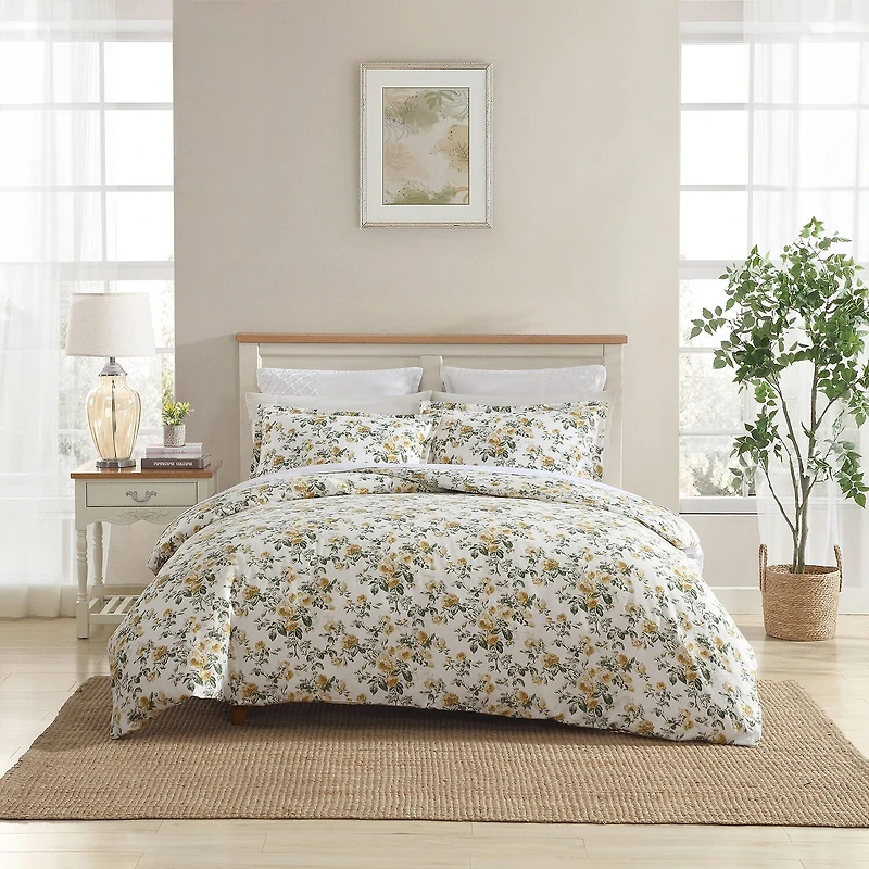 Laura Ashley Roses Sateen Duvet Cover Set