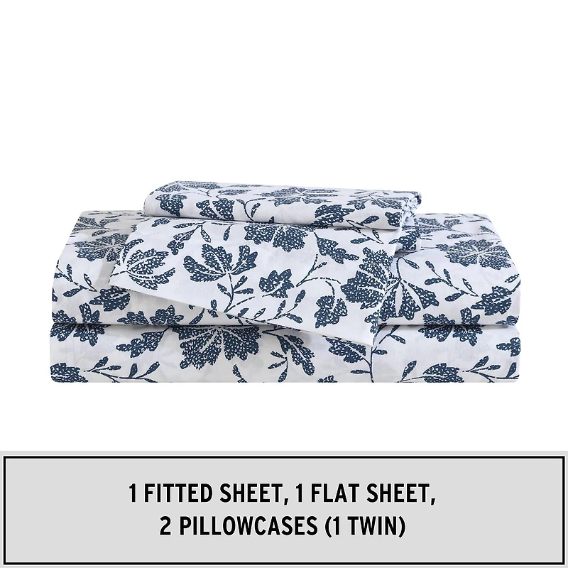 Eddie Bauer Woodblock Floral Sheet Set