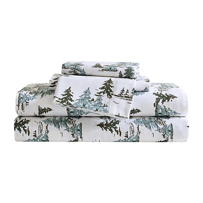 Eddie Bauer Snowy Pine Trees Sheet Set
