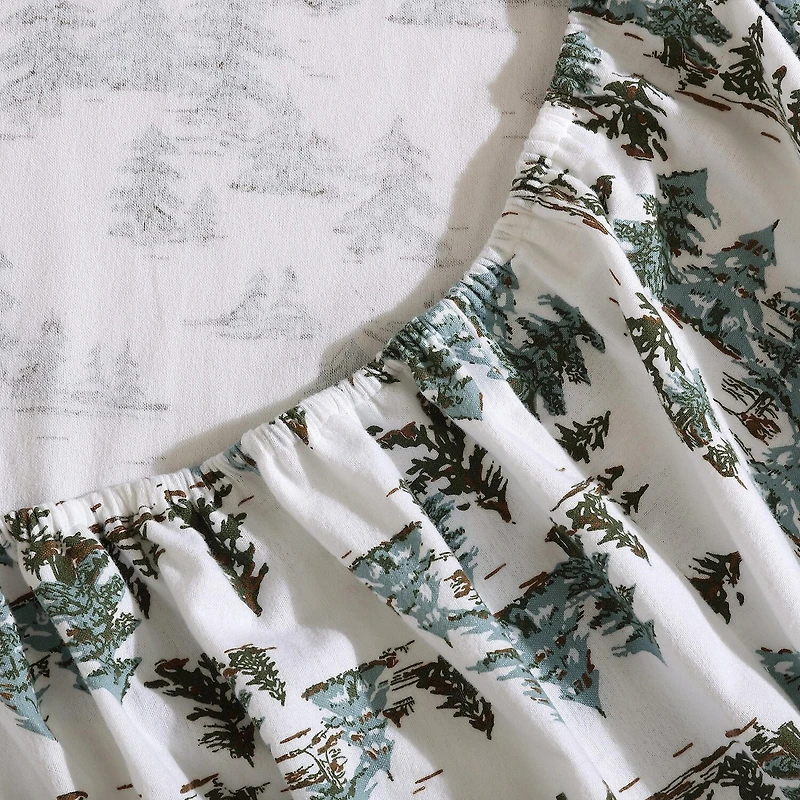 Eddie Bauer Snowy Pine Trees Sheet Set