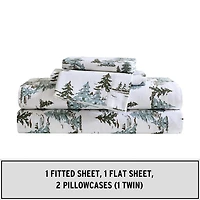 Eddie Bauer Snowy Pine Trees Sheet Set
