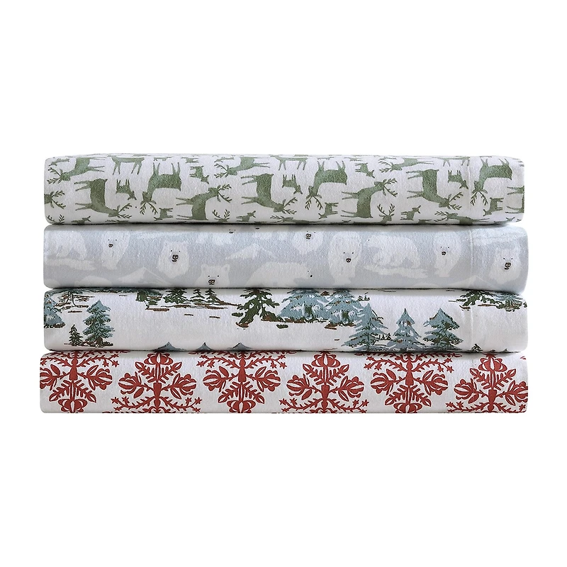 Eddie Bauer Snowy Pine Trees Sheet Set