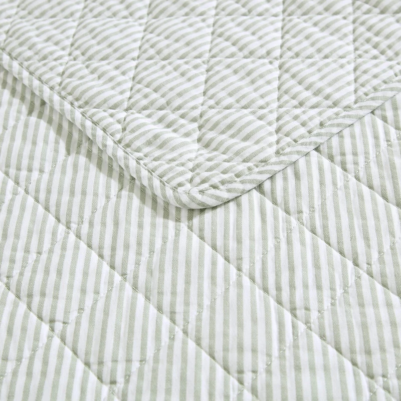 Laura Ashley Oxford Stripe Quilt Set