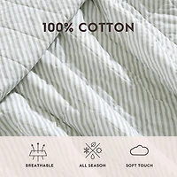 Laura Ashley Oxford Stripe Quilt Set