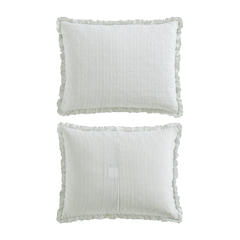Laura Ashley Oxford Stripe Quilt Set