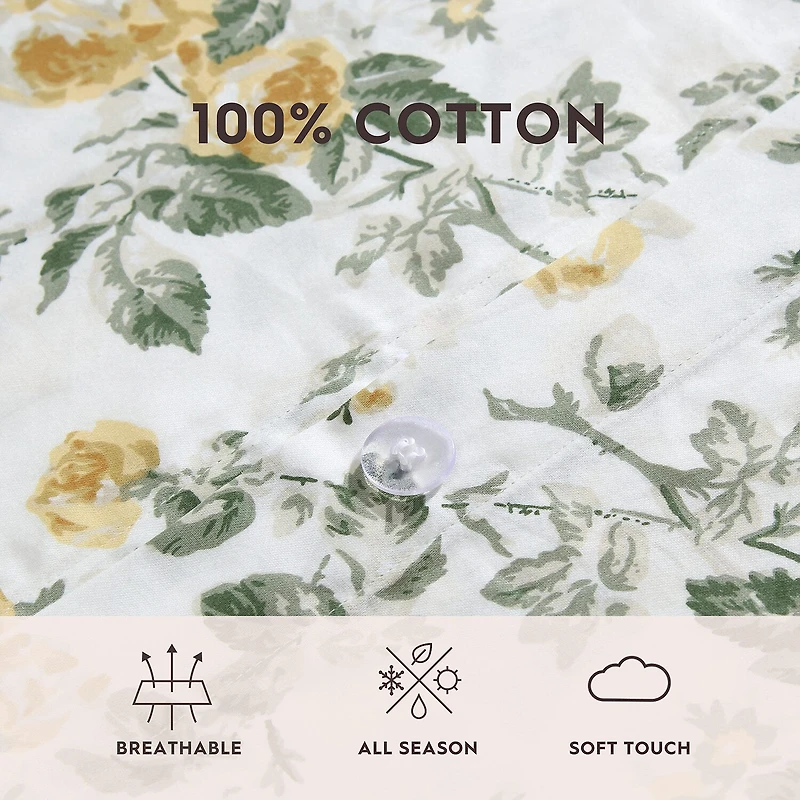 Laura Ashley Roses Sateen Duvet Cover Set