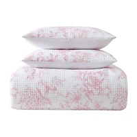 Laura Ashley Delphine Poly Waffle Midweight Comforter Set