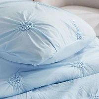 Swift Home Luxurious Ruched 3d Floral Pintuck Sham And Midweight Down Alternative Comforter Set