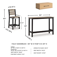 Signature Design by Ashley Moore Outdoor Counter Table and 2 Barstools