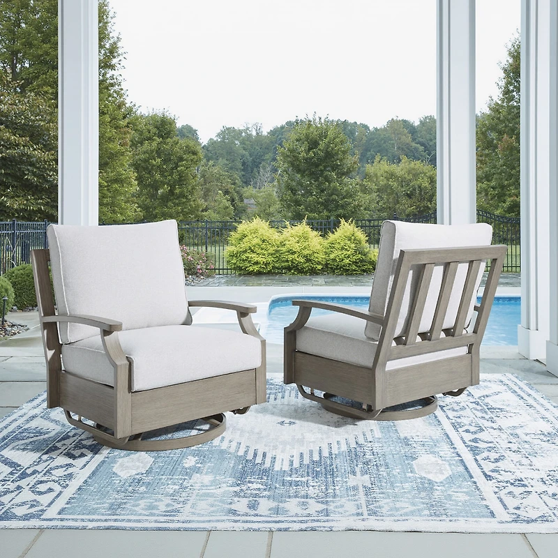 Signature Design by Ashley Raleigh Ranch Outdoor Swivel Glider Chair with Cushion