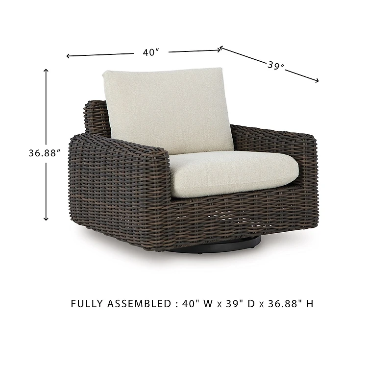 Signature Design by Ashley King 40" Outdoor Track-Arm Swivel Lounge Chair