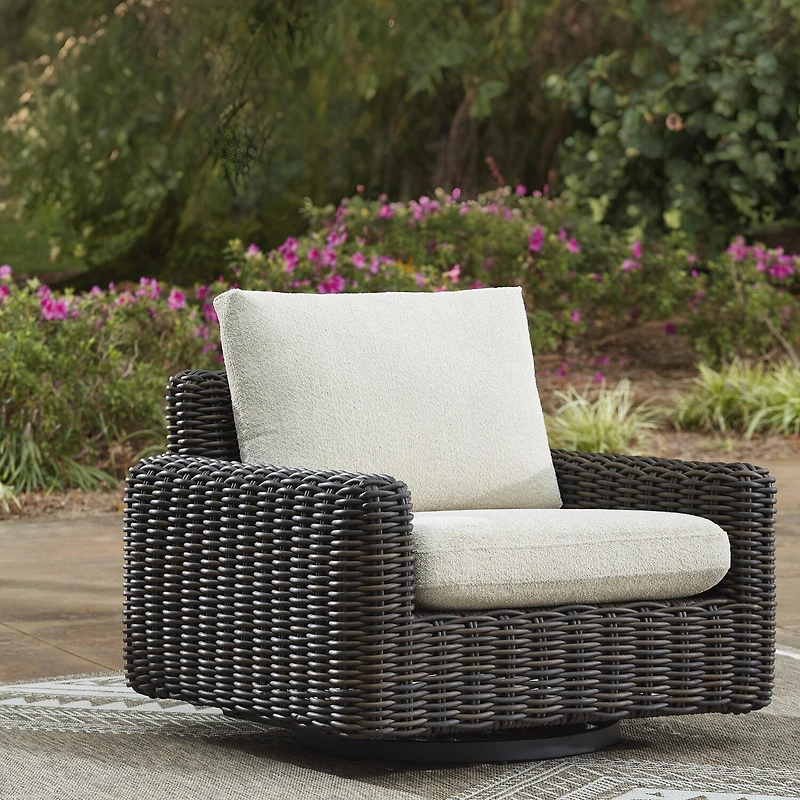 Signature Design by Ashley King 40" Outdoor Track-Arm Swivel Lounge Chair