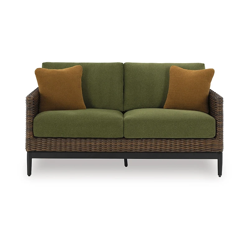Signature Design by Ashley Hoquiam Outdoor Loveseat with Cushion
