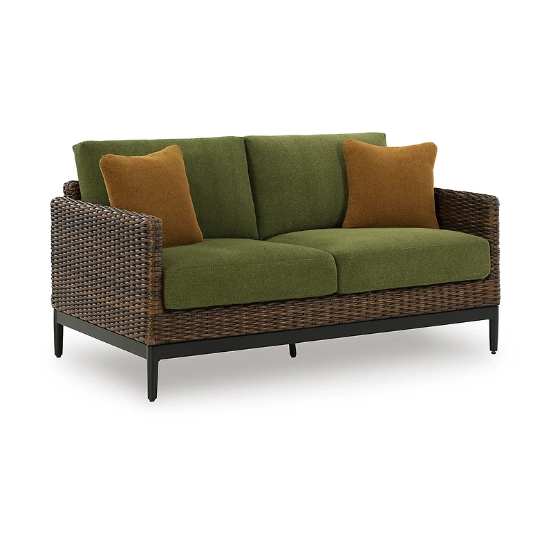 Signature Design by Ashley Hoquiam Outdoor Loveseat with Cushion
