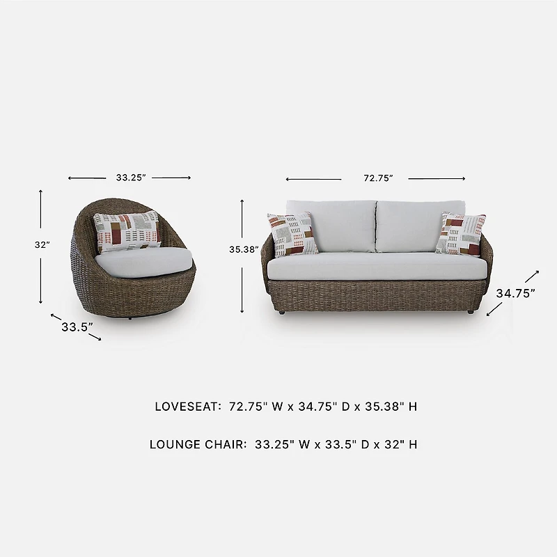 Signature Design by Ashley Carlinville 3-Piece Outdoor Conversation Set