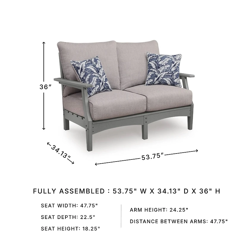 Signature Design by Ashley Long Beach Outdoor Loveseat with Cushion