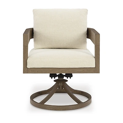 Signature Design by Ashley Severn Outdoor Swivel Dining Chair with Cushion (Set of 2)