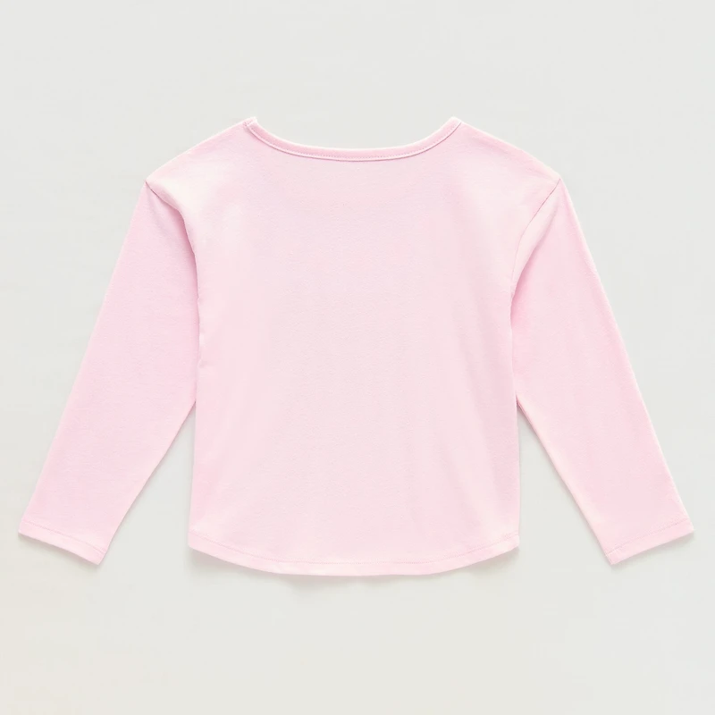 Okie Dokie Toddler & Little Girls Round Neck Long Sleeve Embroidered T-Shirt