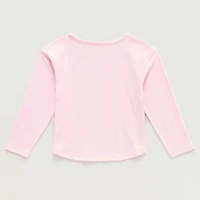 Okie Dokie Toddler & Little Girls Round Neck Long Sleeve Embroidered T-Shirt