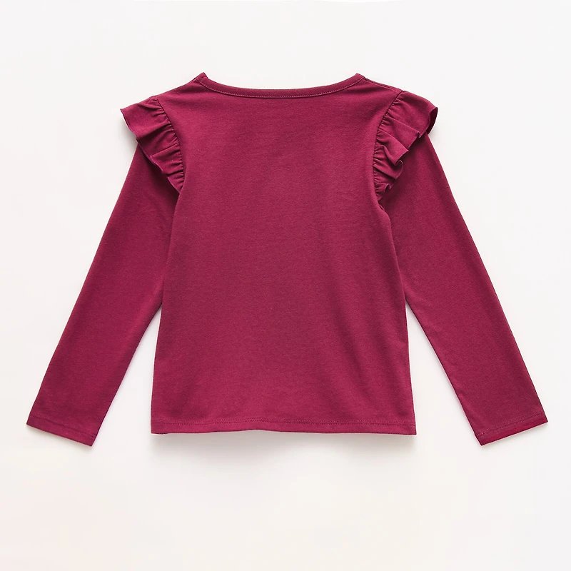 Okie Dokie Toddler & Little Girls Round Neck Long Sleeve T-Shirt