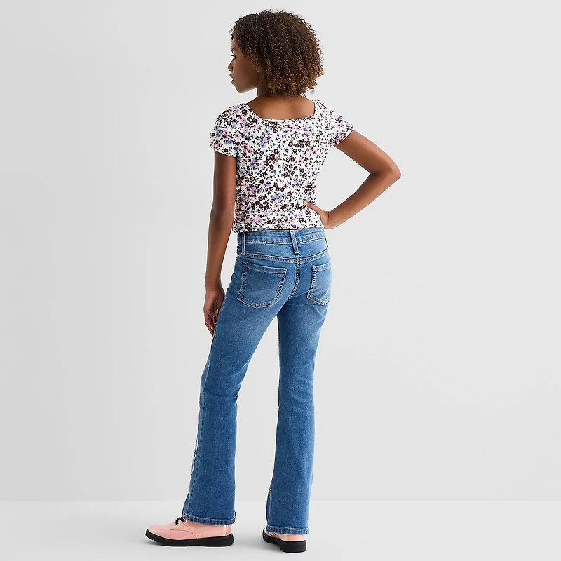 Thereabouts Little & Big Kid Girls Low Rise Flare Leg Jean
