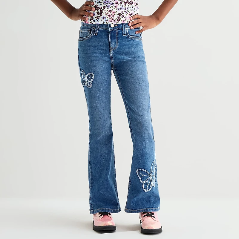 Thereabouts Little & Big Kid Girls Low Rise Flare Leg Jean