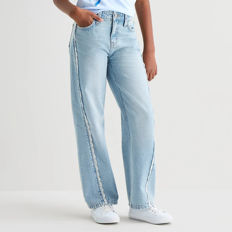 Thereabouts Little & Big Kid Girls Mid Rise Wide Leg Jean