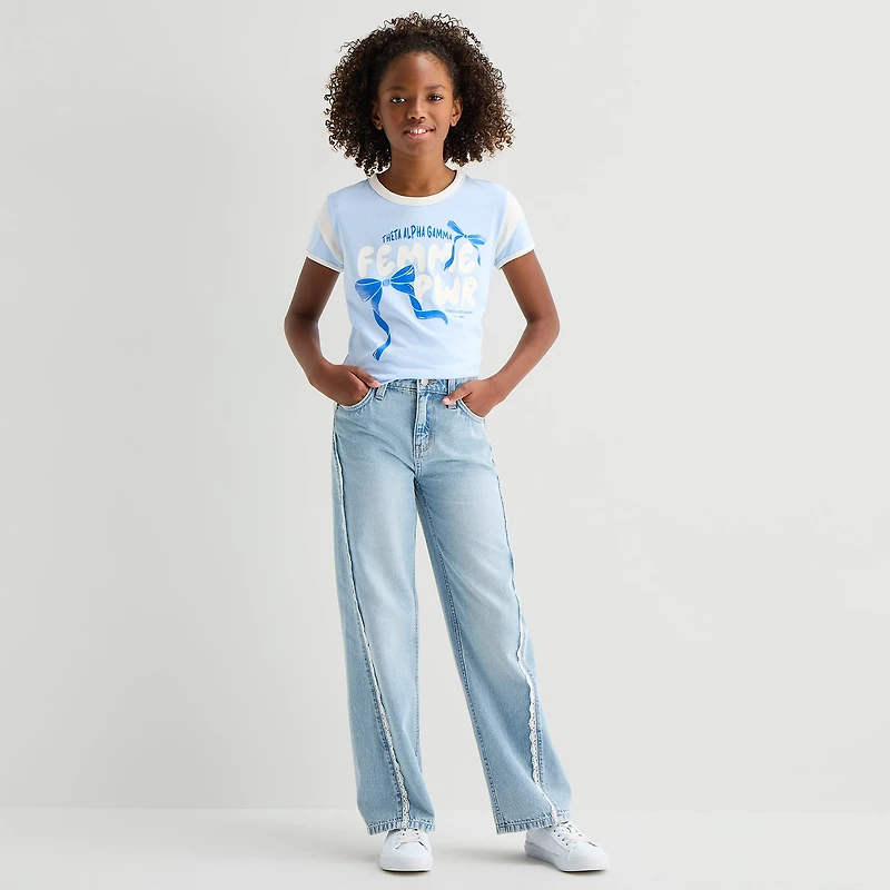 Thereabouts Little & Big Kid Girls Mid Rise Wide Leg Jean