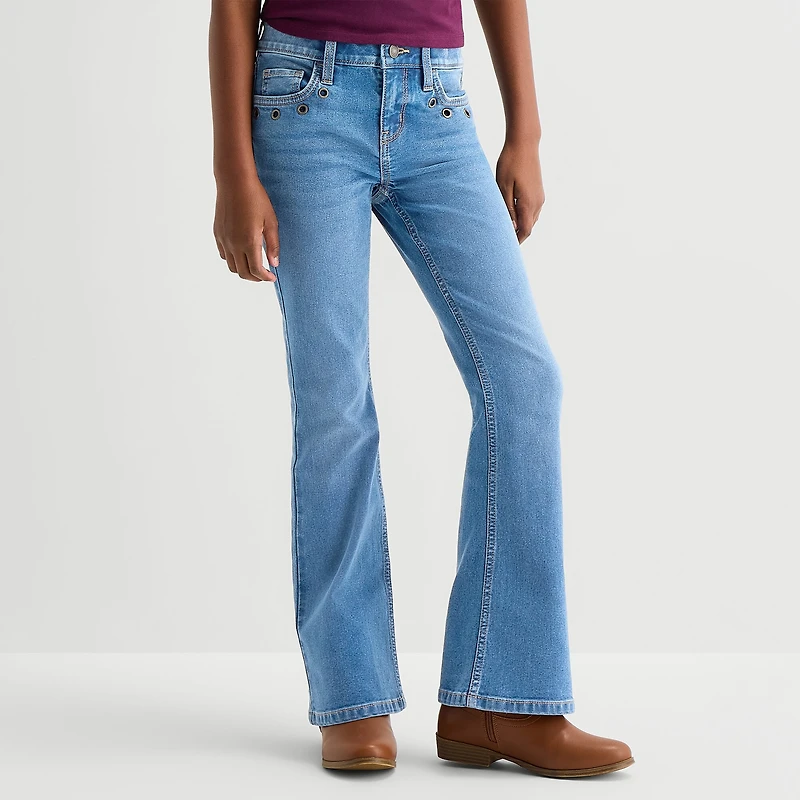 Thereabouts Little & Big Kid Girls Mid Rise Flare Leg Jean