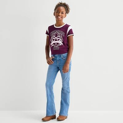 Thereabouts Little & Big Kid Girls Mid Rise Flare Leg Jean
