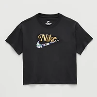 Nike Club Big Kid Girls Crew Neck Short Sleeve Oversized Graphic T-Shirt