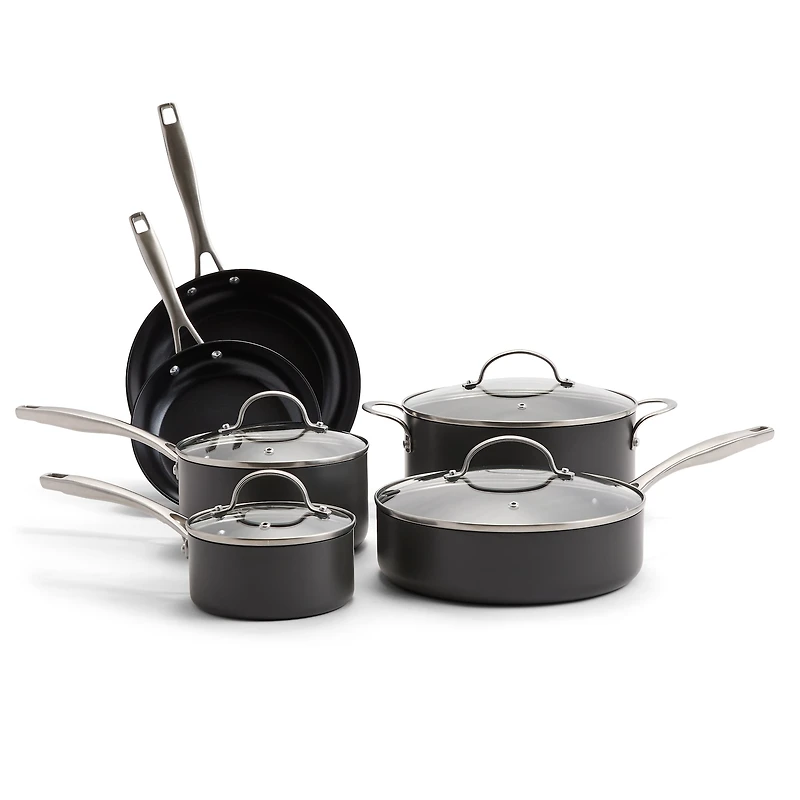 Cooks Hard Anodized Titanium Ceramic 10-pc. Cookware Set