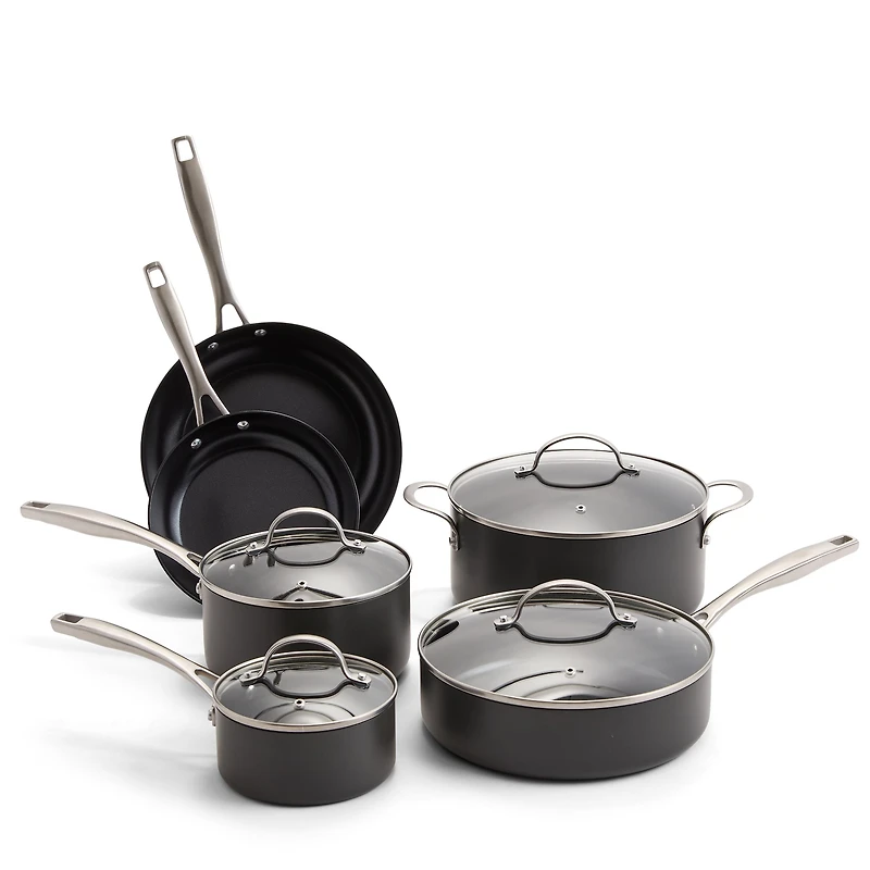 Cooks Hard Anodized Titanium Ceramic 10-pc. Cookware Set