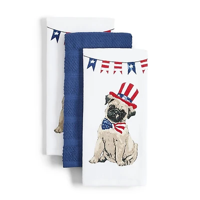 Homewear American Dog 3-pc. Kitchen Towel Set
