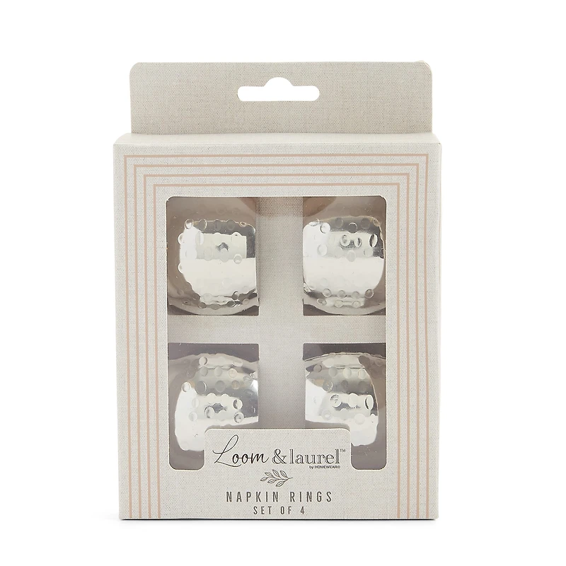 Homewear Hammered 4-pc. Napkin Rings