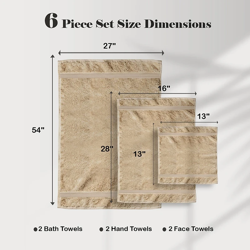 SUPERIOR® Miami Soft Durable Cotton 6-pc. Quick Dry Bath Towel Set