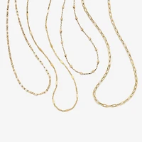 Made in Italy Womens 10K Gold 18 Inch Link Chain Necklace